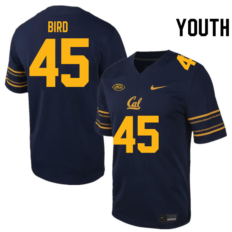 Youth #45 David Bird California Golden Bears ACC Conference College Football Jerseys Stitched Sale-N